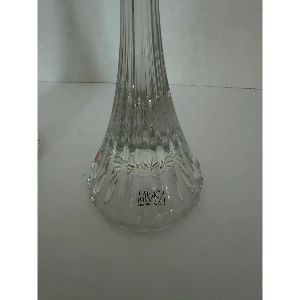 Mikasa Park Lane Crystal Candle Holders Pair 8